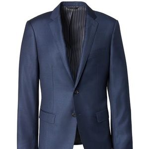 Banana Republic Slim Monogram Blue Plaid Italian